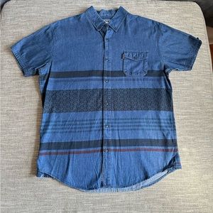 Staple Pigeon Denim Short Sleeve Button Up Streetware Shirt